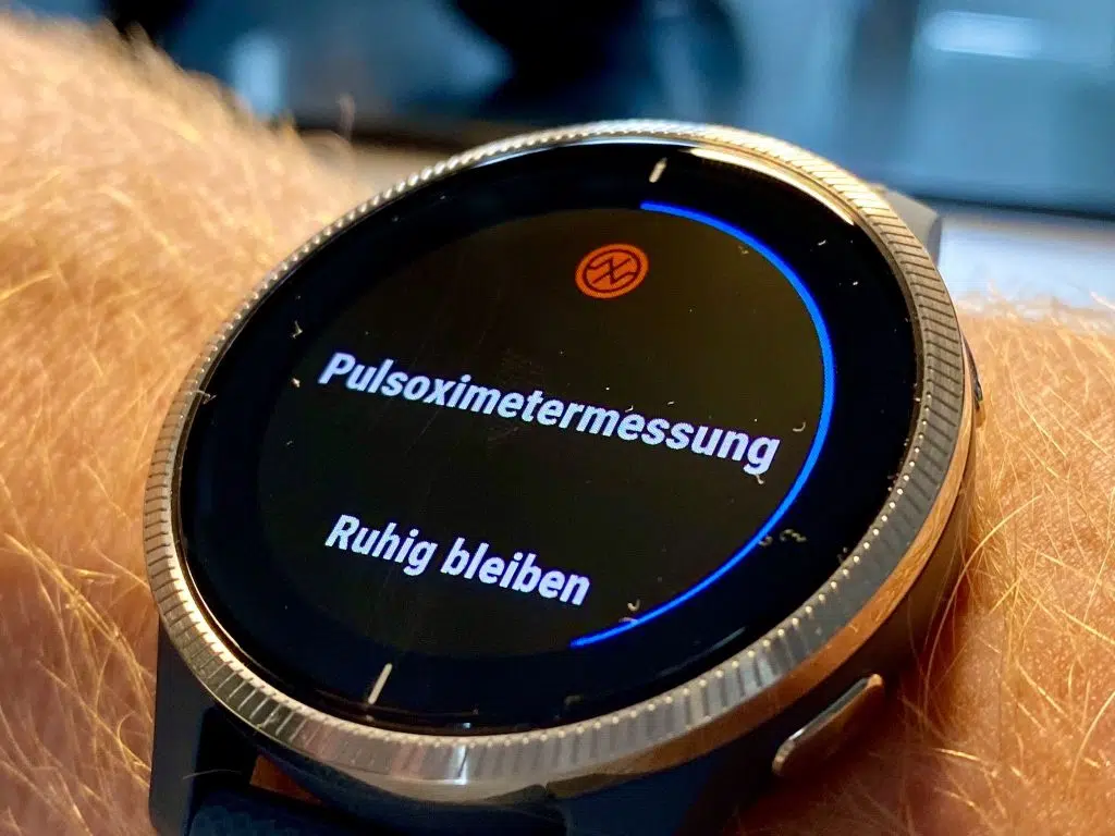 Garmin Venu Test: Erfahrungen und Gebrauchtkauf 2026 5 Garmin Venu zeigt den Start einer Pulse-Ox-Messung